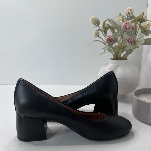 Vionic Carmel Leather Slip On Chunky Heel Pump Black Women's 7M Light Wear - Picture 7 of 10